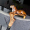 Hand-Painted Leopard Wooden Cane Walking Stick: Stylish Wild nature style, bigcat Design