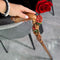 Hand painted Walking cane Red Rose Flower - wood carved Walking Stick, gift for women, mom, grandma - GCArtis - Luxe Hand Painted Canes - Wood, Wooden