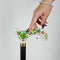 Classic Hand-painted walking stick - Emerald Melogy - pretty flower Wooden cane for women Ladies with comfortable light derby handle