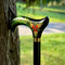 Hand Painted Walking Stick with Oak Acorns - Stylish black wooden Cane - GCArtis - Classic Wooden Canes - Bronze, wood