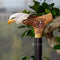 Wooden Walking Stick Cane with Bald Eagle - US Patriots, Veteran & Military Gift - GCArtis - Luxe Hand Painted Canes - Wood, Wooden, Hard wood, Metal, Bronze, Brass, Rubber, wood walking cane