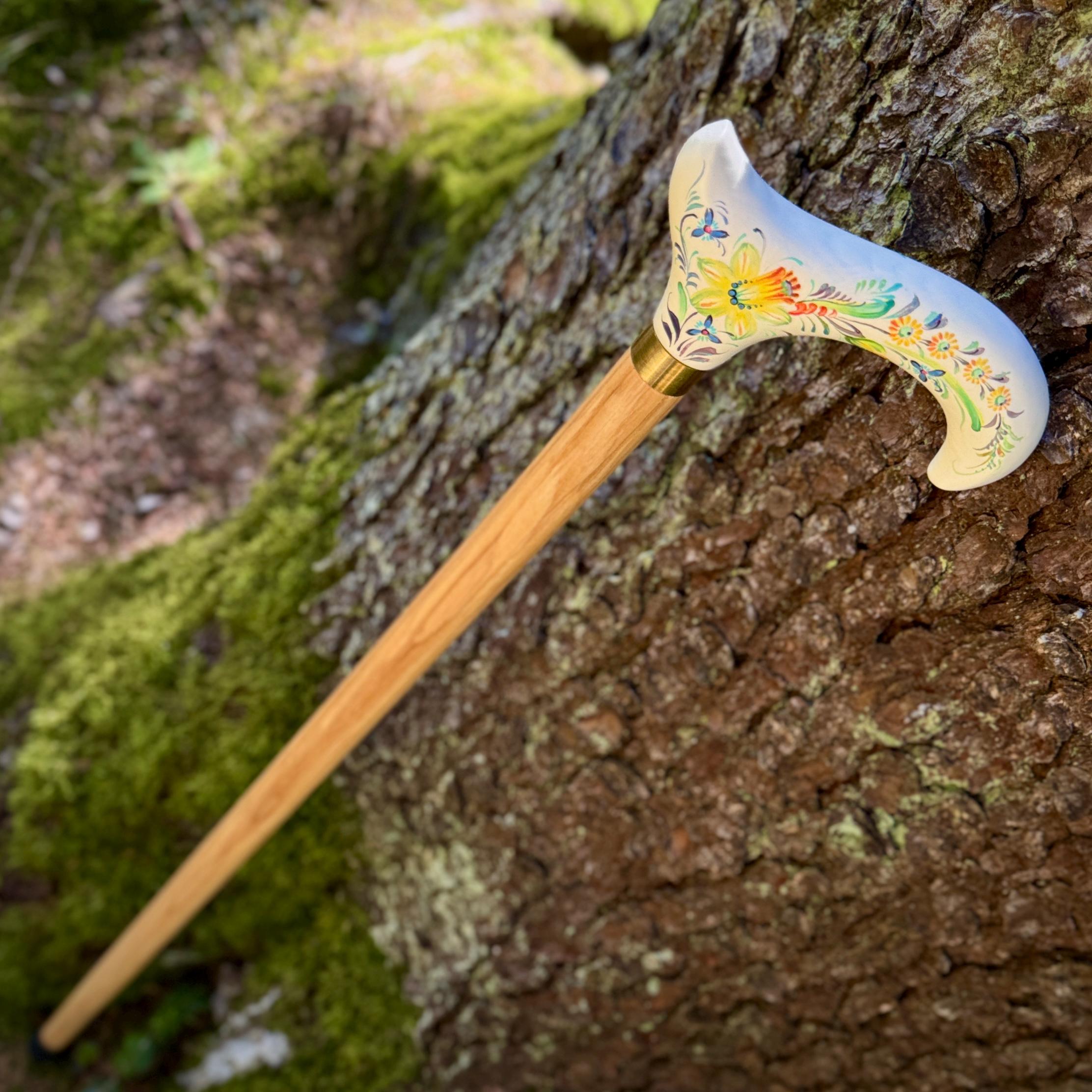 Classic Hand-painted walking stick - GCArtis - Classic Wooden Canes - Bronze, wood