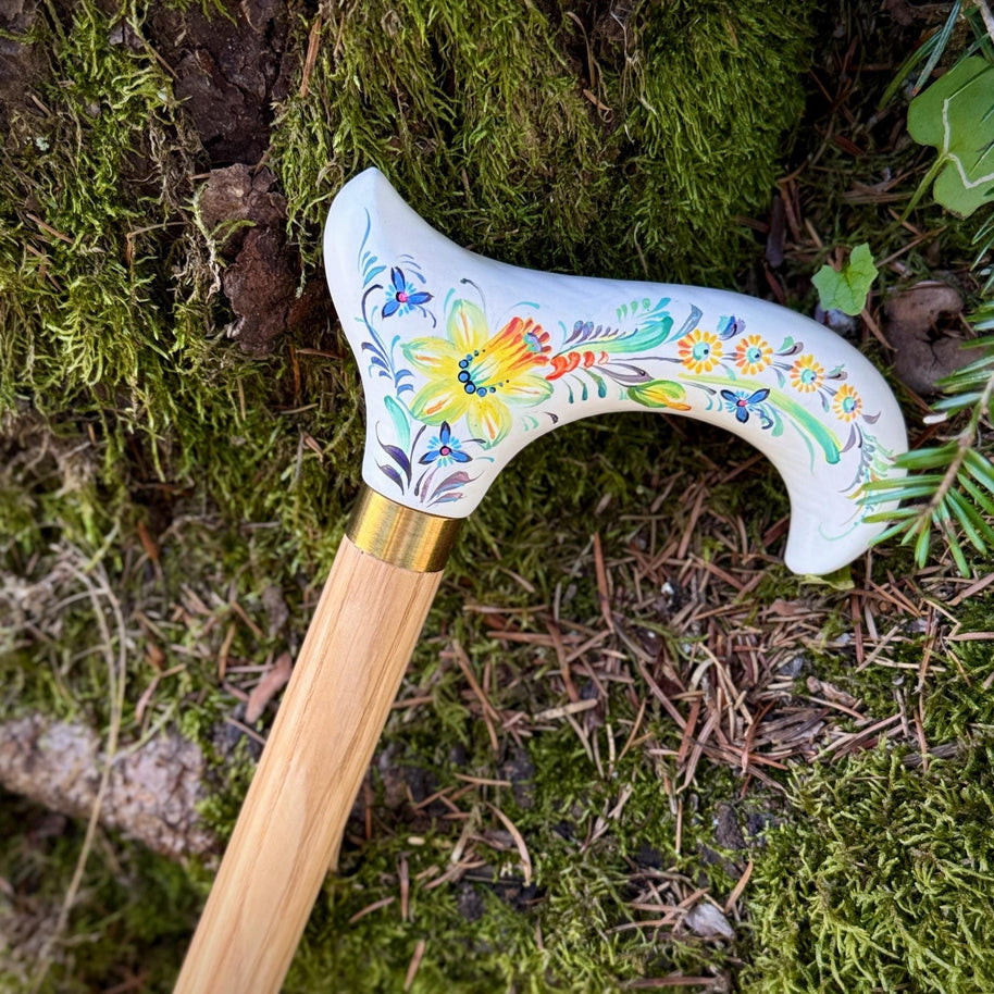 Classic Hand-painted walking stick - GCArtis - Classic Wooden Canes - Bronze, wood