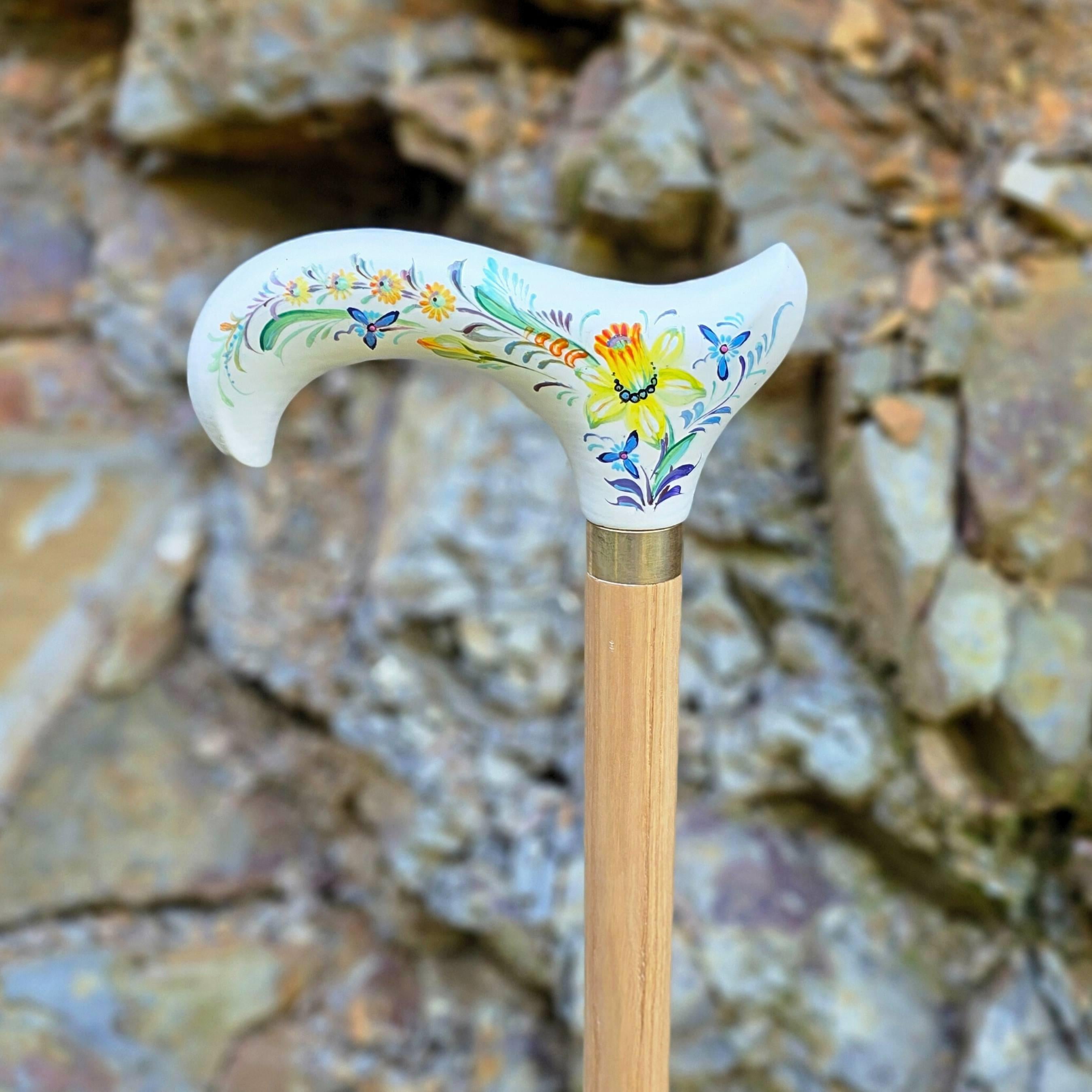 Classic Hand-painted walking stick - GCArtis - Classic Wooden Canes - Bronze, wood