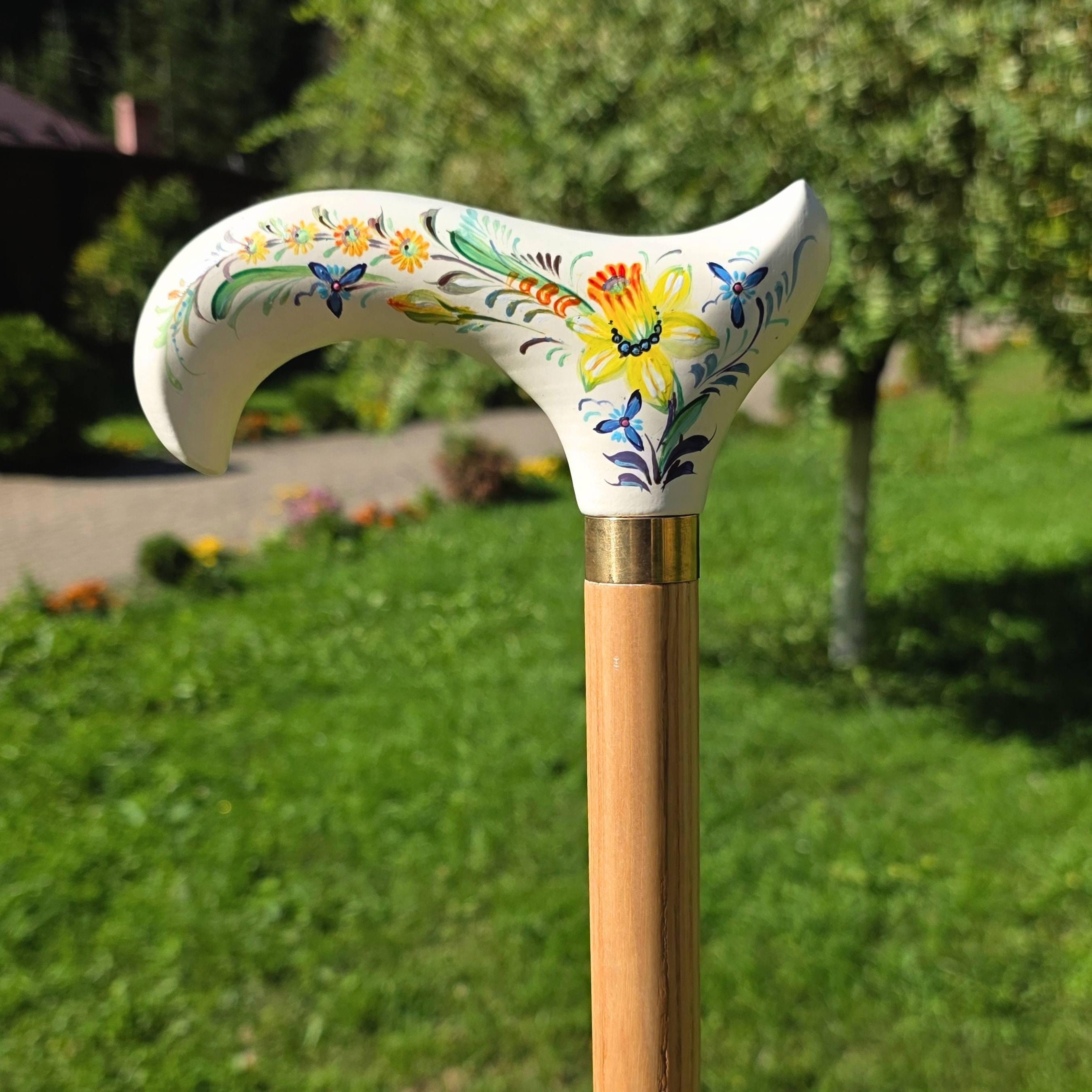 Classic Hand-painted walking stick - GCArtis - Classic Wooden Canes - Bronze, wood