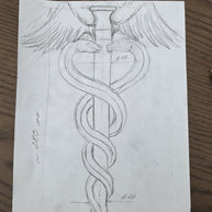 Hand Carved Caduceus Walking Stick: Ash Wood Knob Handle Cane - GCArtis - Walking Stick Staff - wood, wooden, solid wood, hard wood