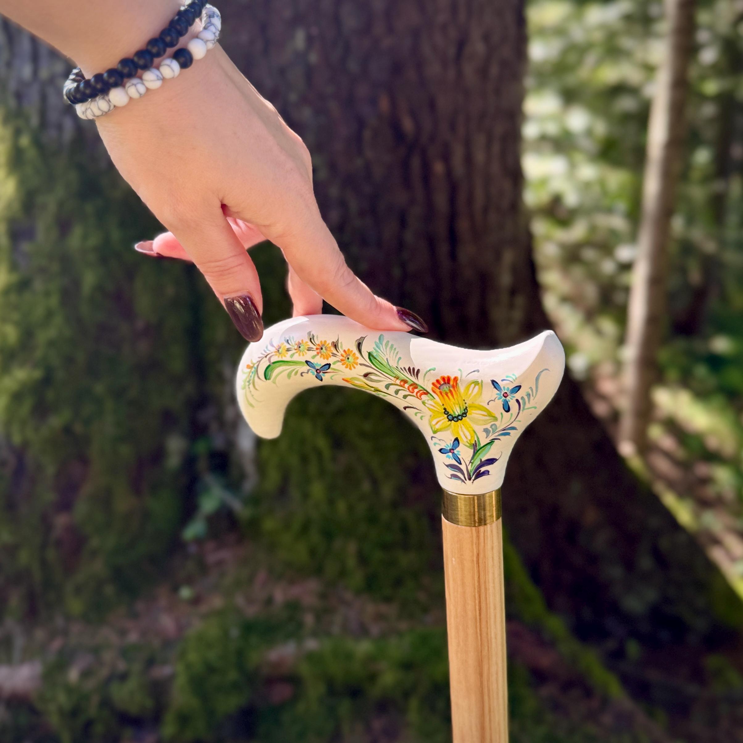 Classic Hand-painted walking stick - GCArtis - Classic Wooden Canes - Bronze, wood