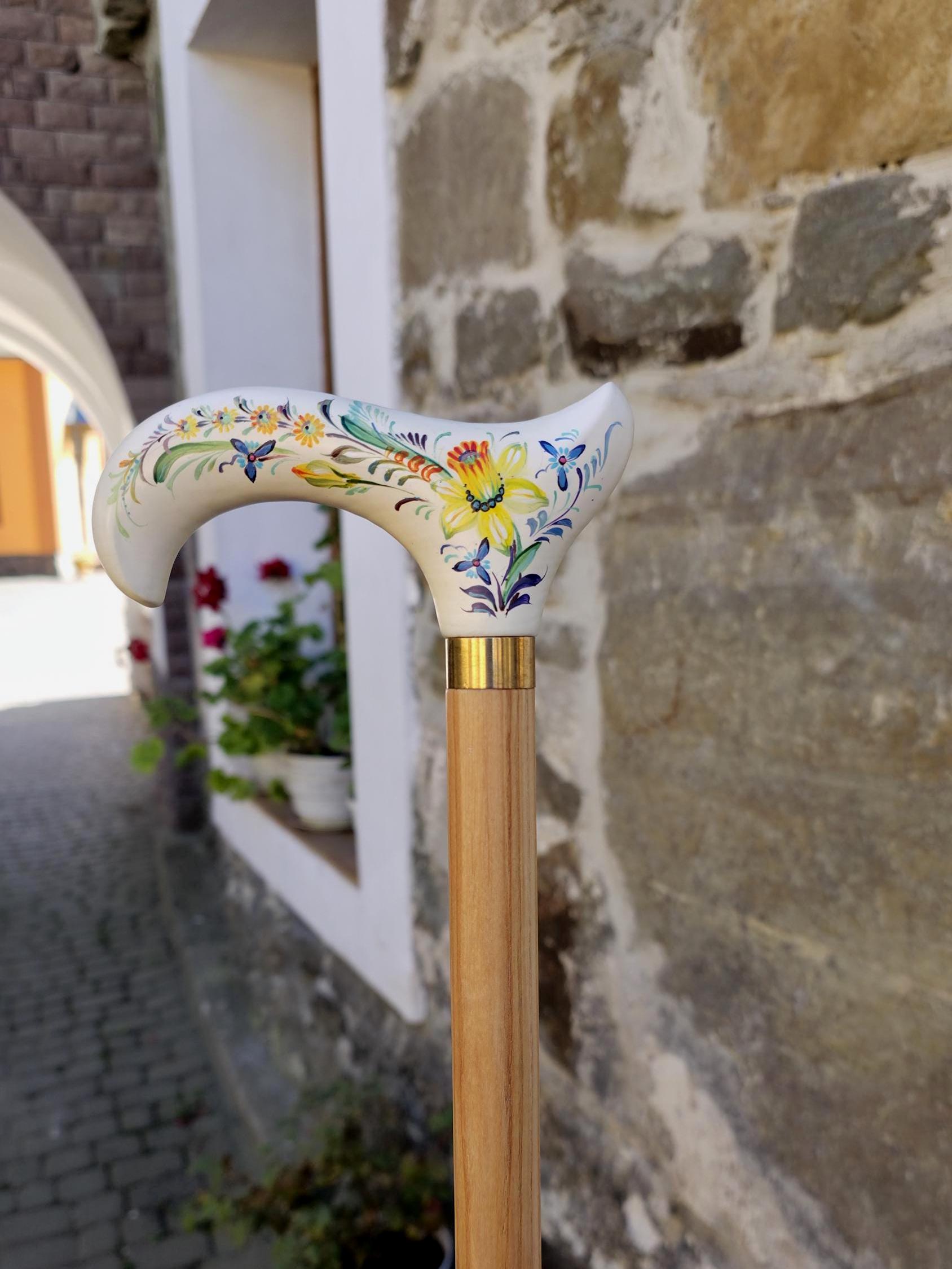 Classic Hand-painted walking stick - GCArtis - Classic Wooden Canes - Bronze, wood
