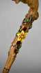 Hand painted Walking cane - Flower field, Elegant light wood hand carved Walking Stick - GCArtis - Luxe Hand Painted Canes - Wood, Wooden