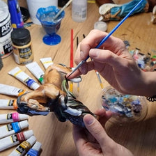 Hand Carved Horse Walking Cane – Black Painted Ash Wood Hiking Stick - GCArtis - Luxe Hand Painted Canes - wood, wooden, solid wood, hard wood, metal