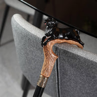 Black Labrador retriever walking canes - Light Walking Stick - wood carved present for dog lovers - GCArtis - Luxe Hand Painted Canes - Wood, wooden, brass, bronze, metal