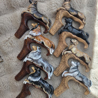 Black Labrador retriever walking canes - Light Walking Stick - wood carved present for dog lovers - GCArtis - Luxe Hand Painted Canes - Wood, wooden, brass, bronze, metal