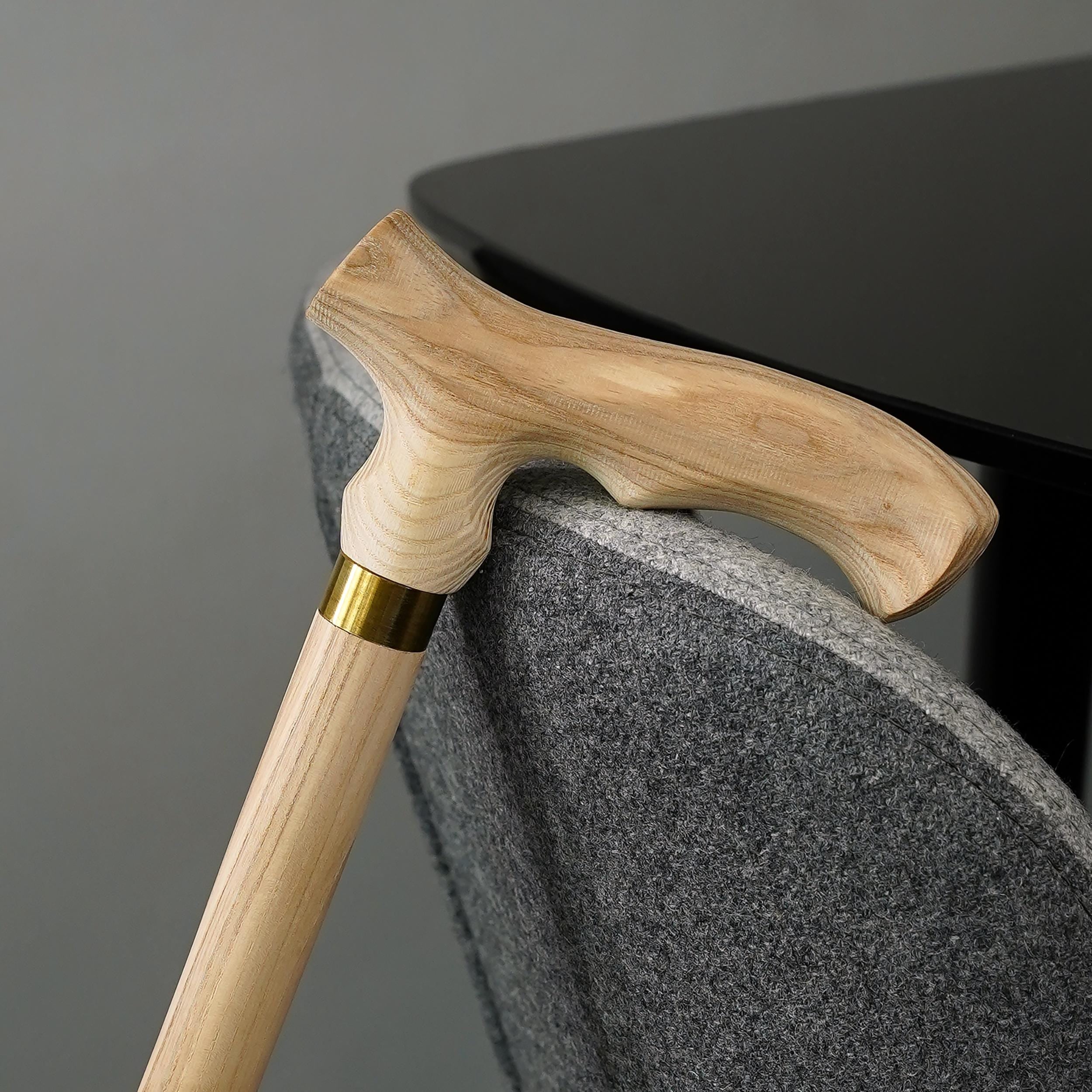 Unpainted Fritz Type Walking Cane DIY Kit: Ash wood Handle & Shaft, Facet - GCArtis - Parts for cane making - 