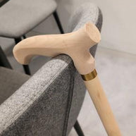 Unpainted Fritz Type Walking Cane DIY Kit: Ash wood Handle & Shaft, Facet - GCArtis - Parts for cane making - 