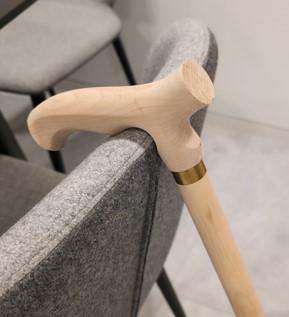 Unpainted Fritz Type Walking Cane DIY Kit: Ash wood Handle & Shaft, Facet - GCArtis - Parts for cane making - 