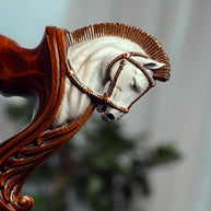 Hand Painted Pegasus Wood Carved Walking Stick Cane: Ergonomic Wooden Horse Head - GCArtis - Ergonomic Handle Canes - 