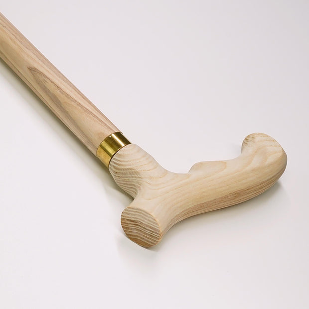 Unpainted Fritz Type Walking Cane DIY Kit: Ash wood Handle & Shaft, Facet - GCArtis - Parts for cane making - 