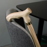 Unpainted Fritz Type Walking Cane DIY Kit: Ash wood Handle & Shaft, Facet - GCArtis - Parts for cane making - 