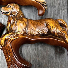 Custom painted wooden dog walking cane - GCArtis - - 