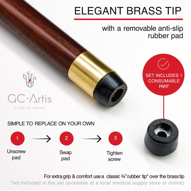 Elegant Brass Tip for Swallow Bird walking cane - GCArtis - - 