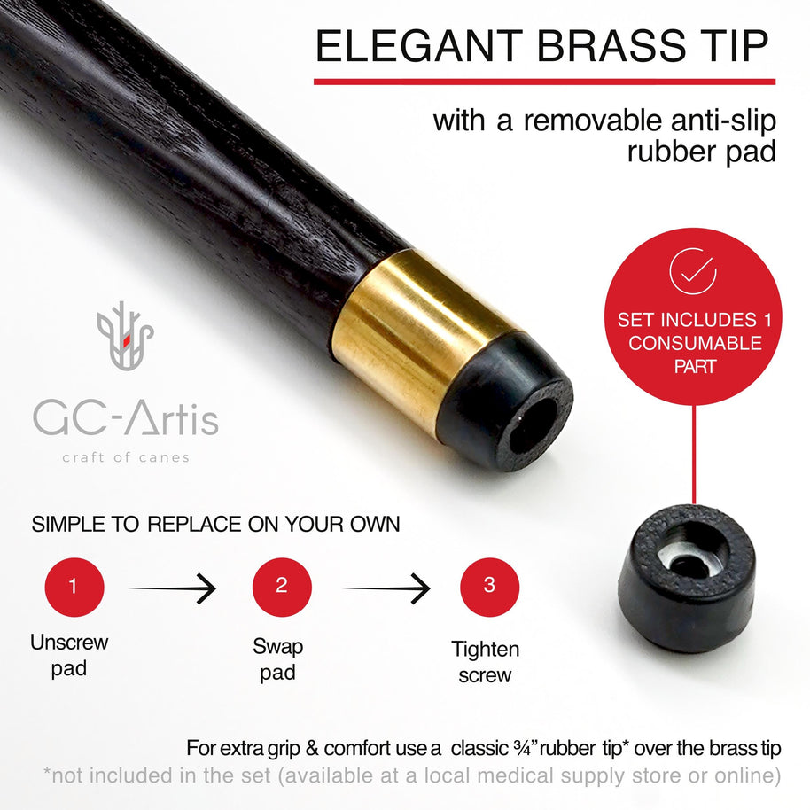 Elegan Brass tip for swallow bird walking cane - GCArtis - - 