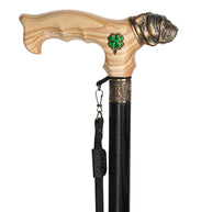 Rottweiler Dog – Bronze & Wood Walking Cane - GCArtis - Solid Bronze Canes - Wood, Brass, Bronze