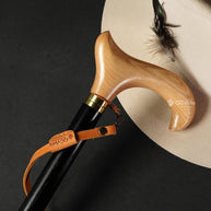 Wooden Cane Walking Stick - Light weight Comfortable deby handle & black shaft for man woman - GCArtis - Classic Wooden Canes -