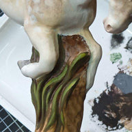 Galloping Champagne Dapple Gray Horse - Wooden Walking Cane Hand-Painted - GCArtis - Lux Hand Painted Canes - 
