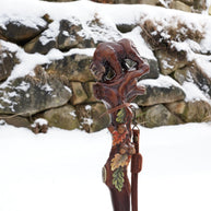 Hand Carved Bear Walking Staff, Hiking Stick: Wooden Cane for Wild Forest - GCArtis - Walking Stick Staff - 
