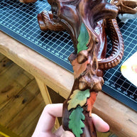 Hand Carved Bear Walking Staff, Hiking Stick: Wooden Cane for Wild Forest - GCArtis - Walking Stick Staff - 