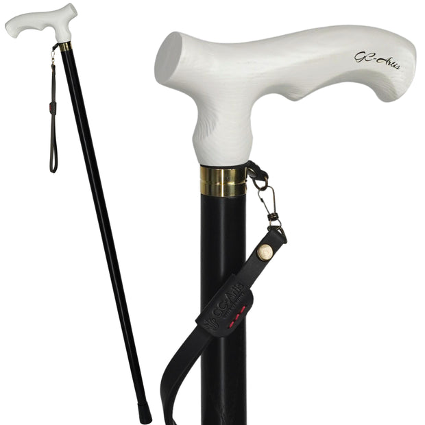 Yellow Wooden Walking Cane - Light weight Classic Fritz handle - GCArtis - Classic Wooden Canes - 