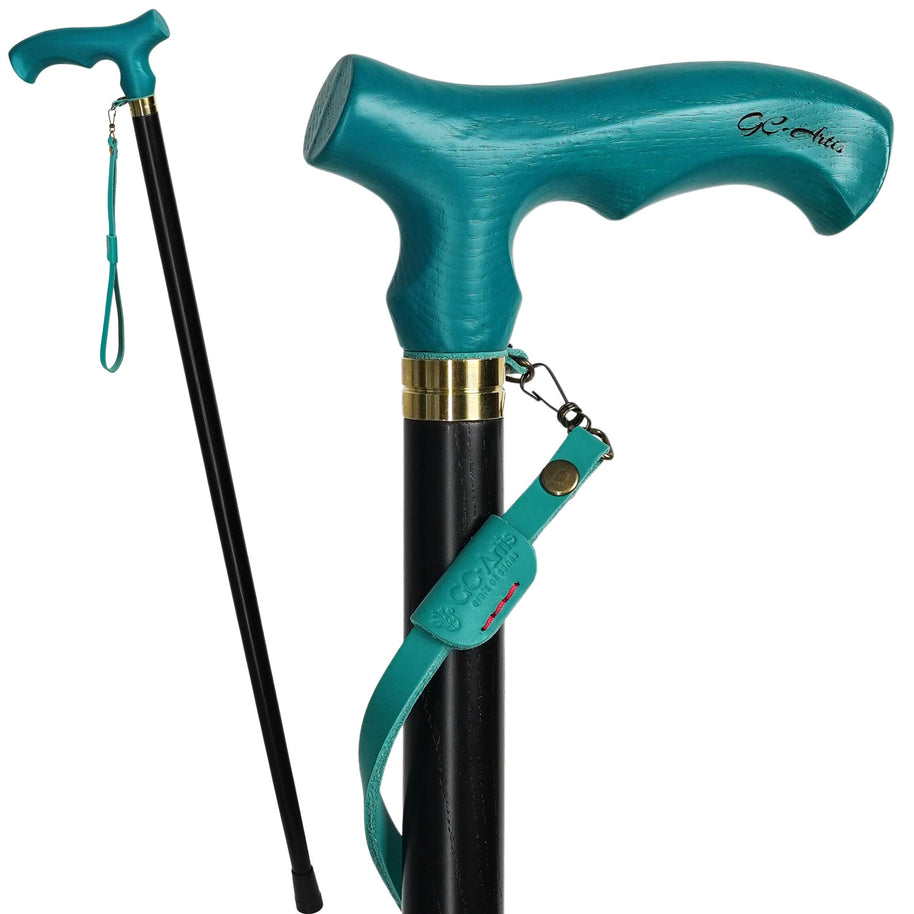 Yellow Wooden Walking Cane - Light weight Classic Fritz handle - GCArtis - Classic Wooden Canes - 