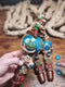 Wooden Walking Staff for Santa Claus wood carved walking stick cane with Reindeer Rudolph and Elves