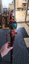 Дерев'яний прогулянковий посох для Санта-Клауса з дерев'яним різьбленням із зображенням оленя Рудольфа та немовляти Ісуса