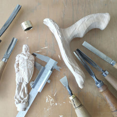 Archangel Michael Dark Wood White Wings Walking Cane