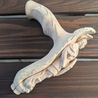 Archangel Michael Dark Wood White Wings Walking Cane