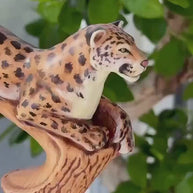 Hand-Painted Leopard Wooden Cane Walking Stick: Stylish Wild nature style, bigcat Design