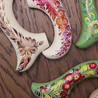 Elegant Hand-painted Walking Stick Cane with Guelder Rose