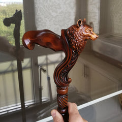 Wolf Cane wooden walking stick - GC-Artis Walking Sticks Canes