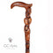 Wood Carved Walking Stick Cane - Paradise Apple Tree