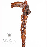 Awakening Bear Cane wood crafted hand carved Walking Stick