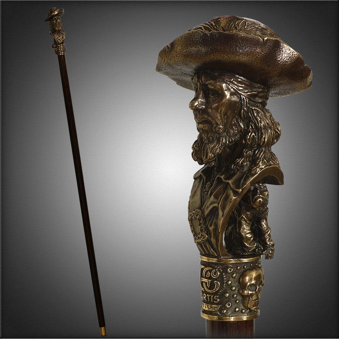 Pirate Captain with Monkey Bronze collectible walking stick - GC-Artis Walking Sticks Canes