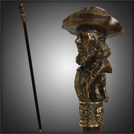 Pirate Captain with Monkey Bronze collectible walking stick - GC-Artis Walking Sticks Canes