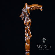 Awakening Bear Cane wood crafted hand carved Walking Stick