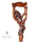 Wooden Carved Walking Cane BEAR Hunting Gazelle