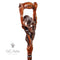 Grizzly Bear & Salmon Cane Dark Wooden walking stick