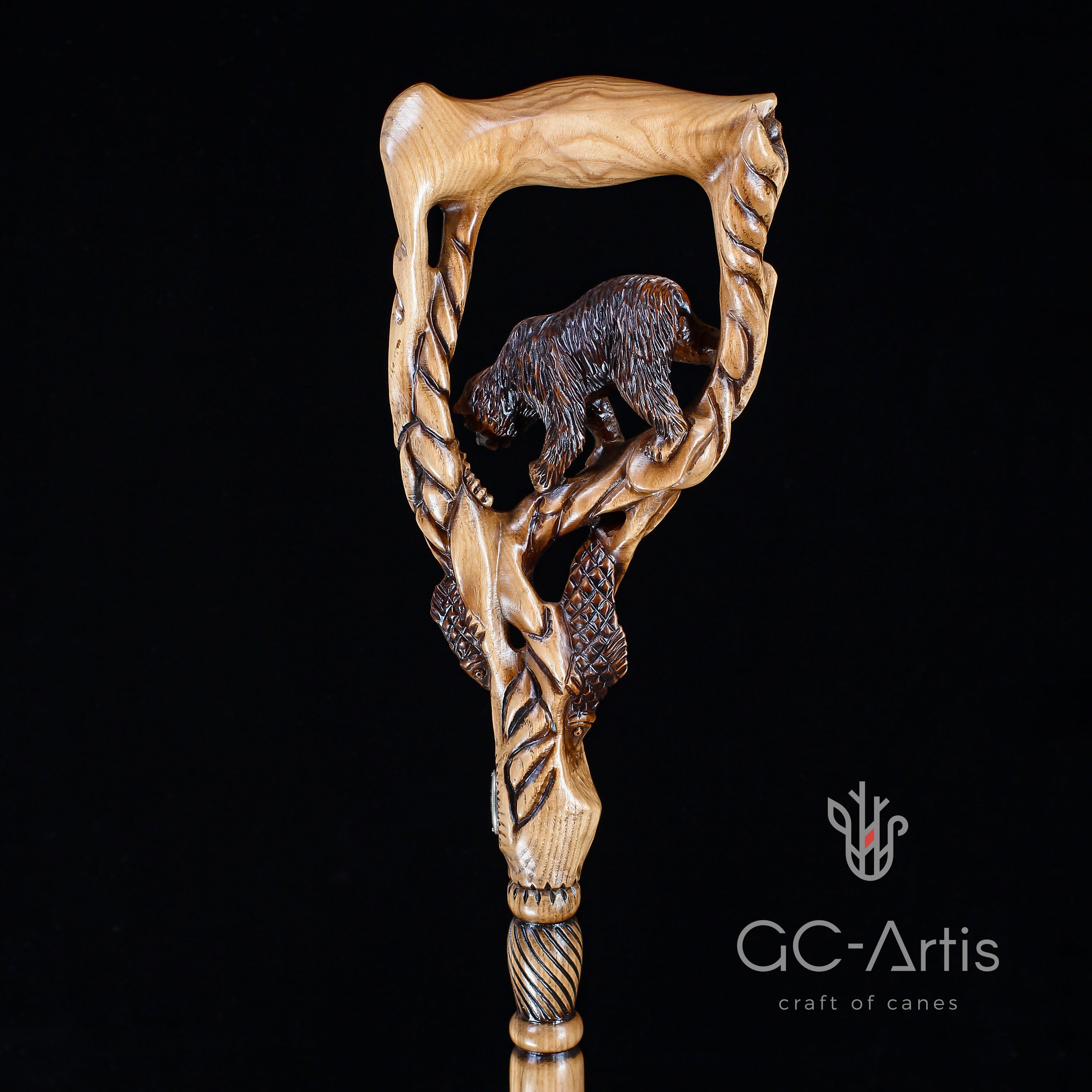 Легка дерев'яна палиця-тростина Ведмідь Ловля лосося