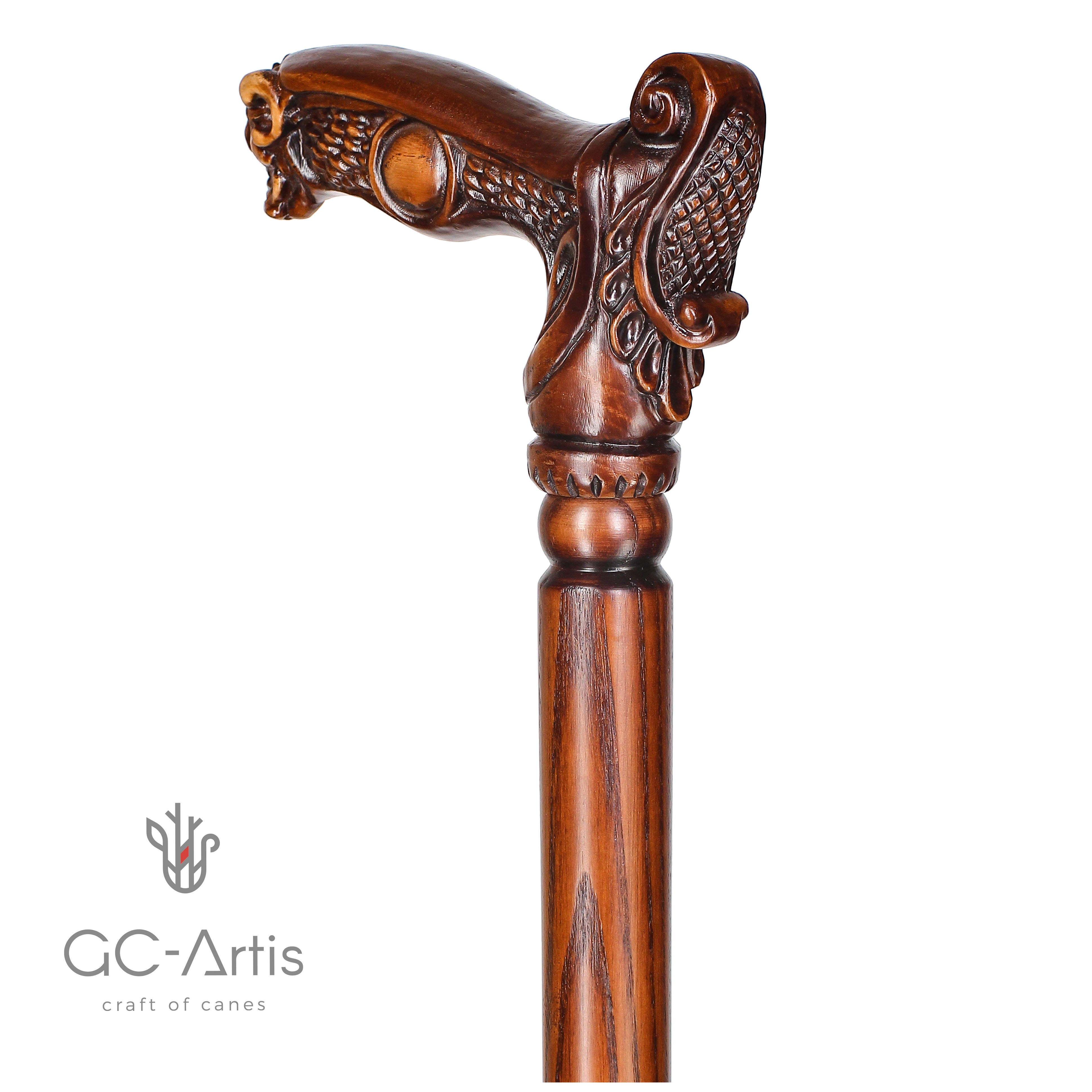 Дикий кабан. Унікальна дерев'яна палиця-тростина