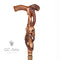 Snake Cobra & Skull wooden walking cane stick hiking Staff light