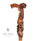 Snake Cobra & Skull wooden walking cane stick hiking Staff light